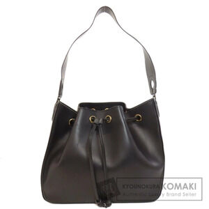 Salvatore Ferragamo Hobo Drawstring Shoulder Bag Leather